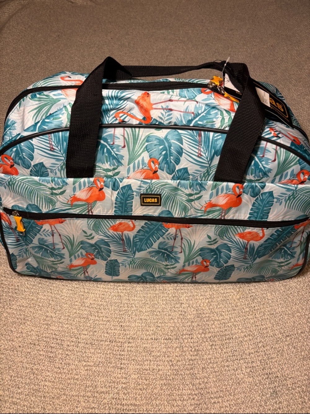 Lucas Designer Carry On Travel Duffel Bag - Tropical Flaming Palm 22in. - Picture 2 of 10